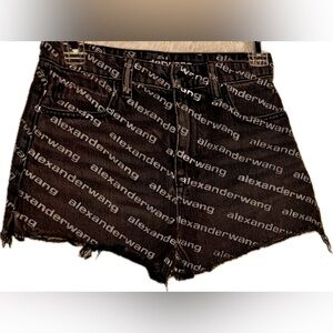 🔥 Authentic Alexander Wang “Bite Logo” High-Waist Distressed Denim Shorts